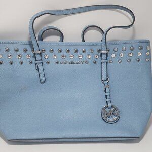 New Imperfect Blue Michael Kors Shoulder Bag with Sparkly Studs